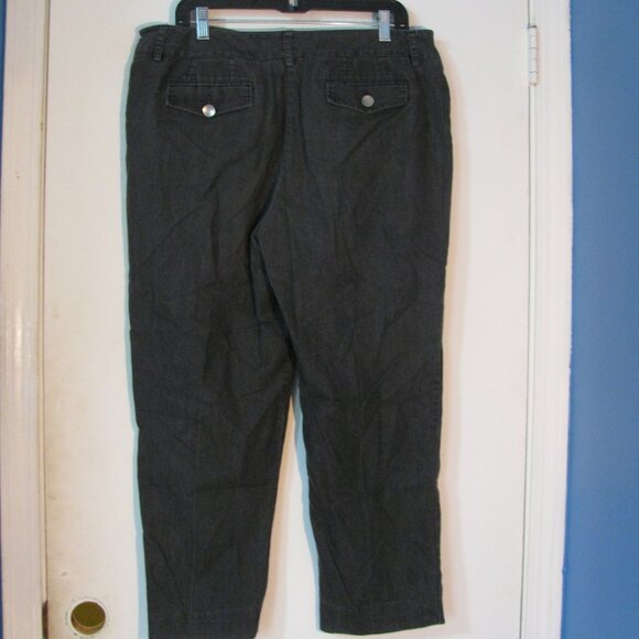 New Directions Gray Trousers Pants Plus Size 16 Cropped Capti Pant FLAW - Picture 6 of 7